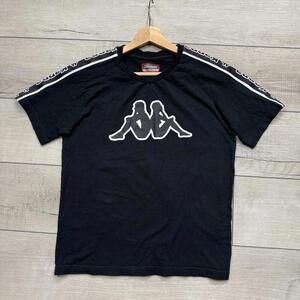 Kappa Logo Graphic T-shirt Men Sz Small Black Short Sleeve Banda 222 Y2K Skater